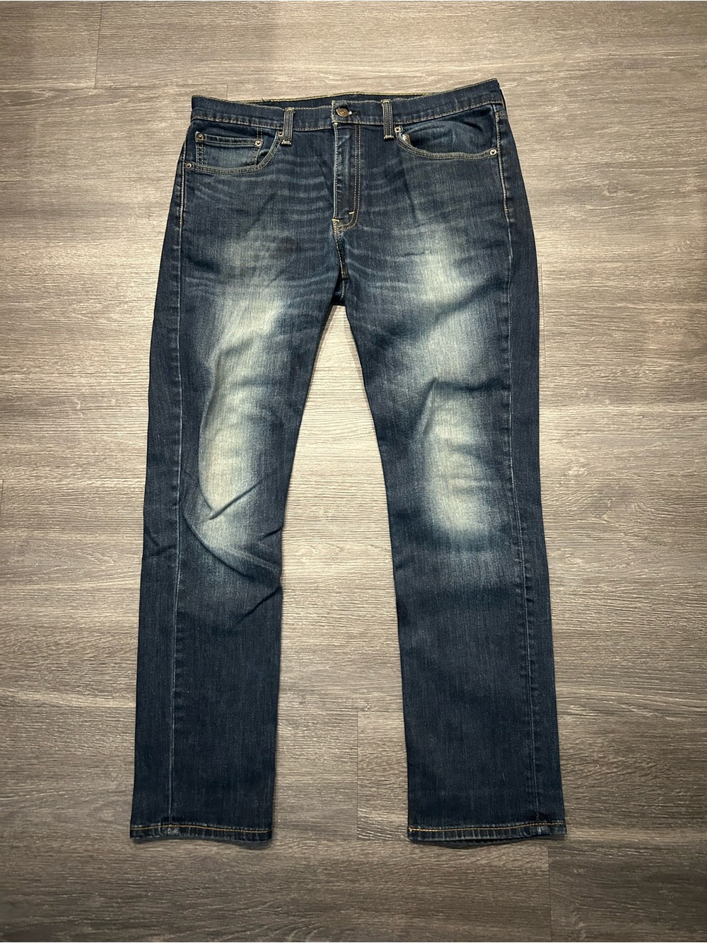 Levi's Men Straight Jeans - Faded Blue Denim